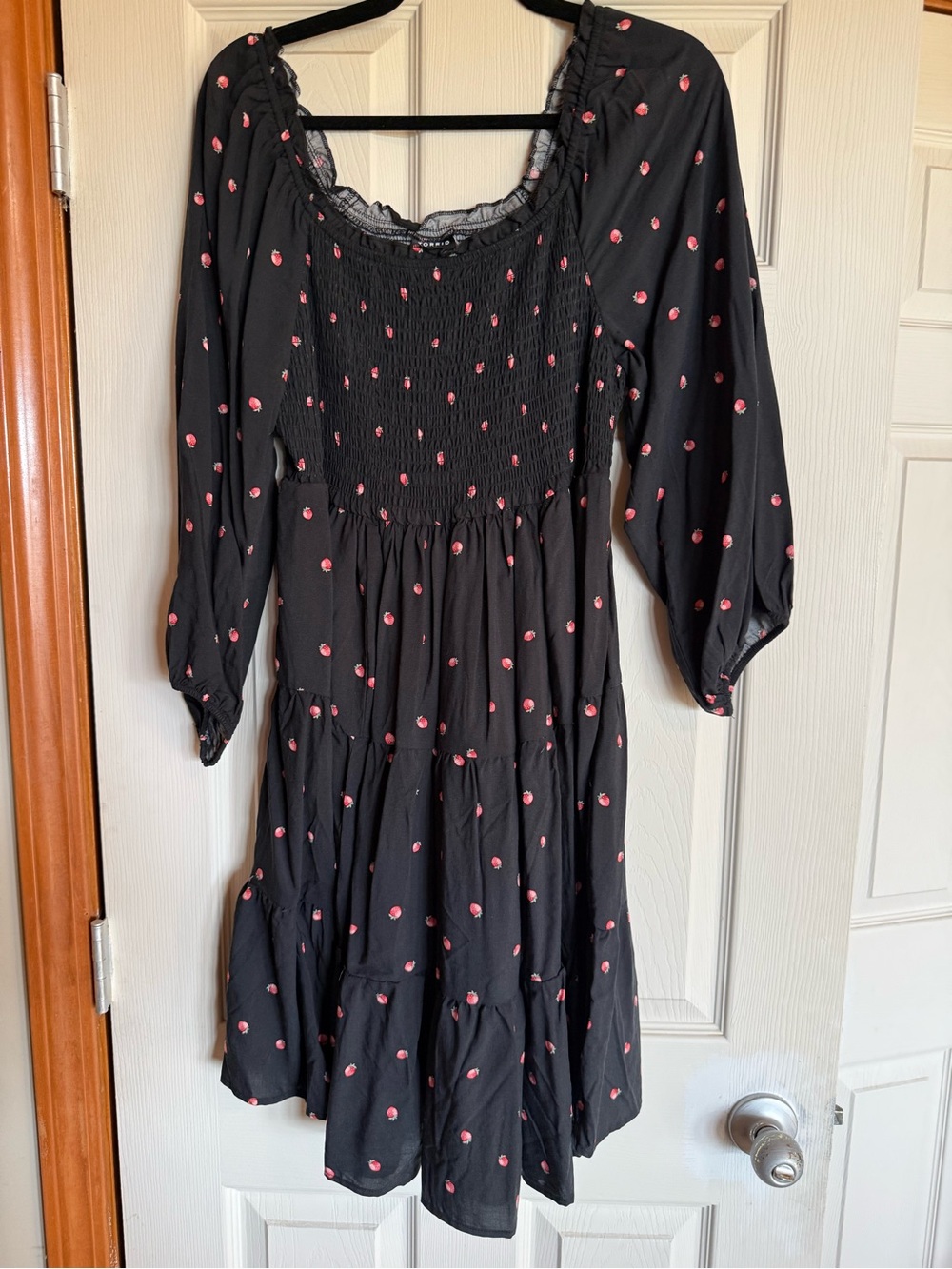 torrid Black Dress with Pink Dot Floral Print